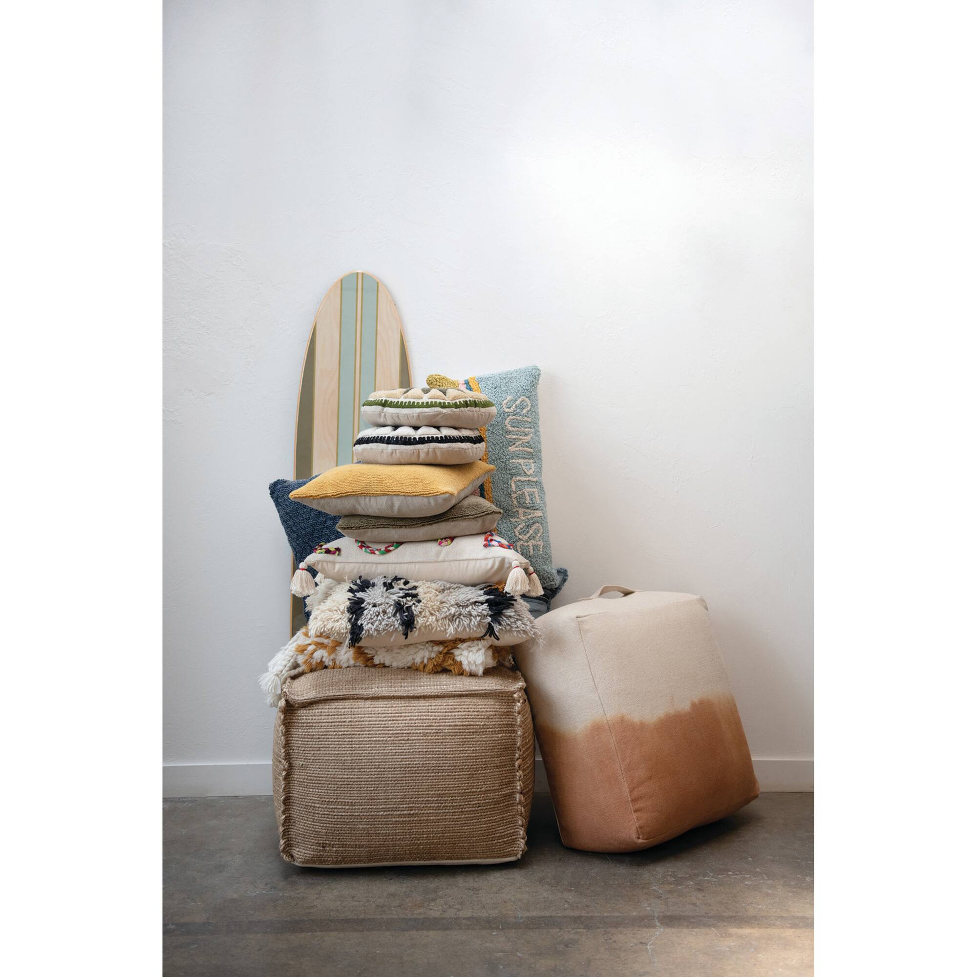Hello Honey® 5.5ft. Stripes Lacquered Wood Surfboard Wall Décor
